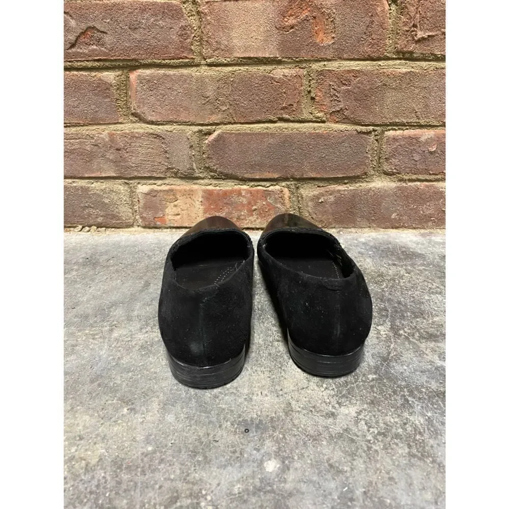 Trotters Black Patton Leather & Suede Flat Size 7.5